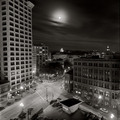 Smith Tower Moonlit